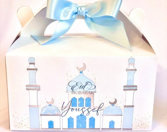 Grote gepersonaliseerde Eid Box, ALLEEN Eid Mubarak kinderdoos, gepersonaliseerde kinder Eid geschenkdoos, Eid snoepdoos, cadeauzakje