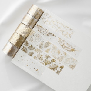 Ordinate Washi Tape | PET-Goldfolie Journal Tape | Wasserfestes, transparentes Washi Tape mit Abziehpapier