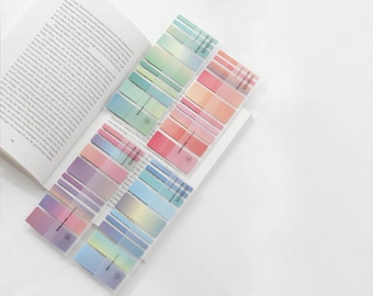 Rode zonsondergang Ordinate kleur rook lange plaknotities | Plaknotities Tabbladen | Strepen voor markering | Markeerstift | bladwijzer