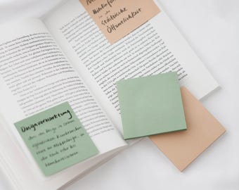 Ordinate Vintage Green Sticky Notes | Sticky Notes 75 mm x 75 mm | 2 Colors | 100 Sheets per Color | Notepads for To-Do Lists and Reminders