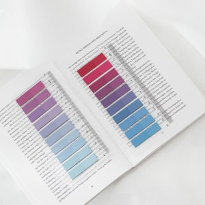 Notes appiccicosi con rosa orchidea | Note adesive trasparenti ordinate | Segnapagina | Postalo Estetico| Strisce adesive| Colore completo del gradiente