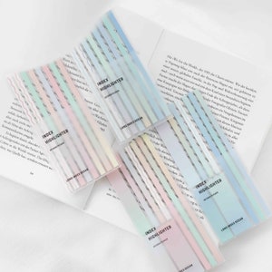 New! Color Smoke Long Sticky Notes | Sticky Notes Tabs | Strips for highlighting | Highlighter | Bookmark | Fine Highlighter Index Tabs
