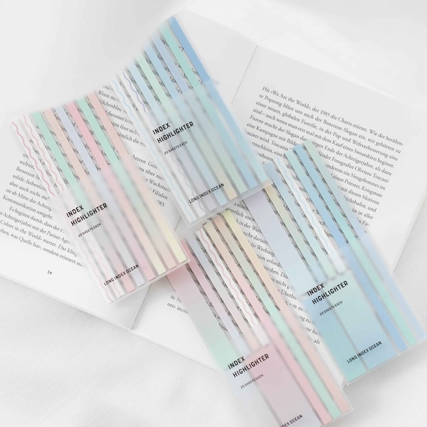 New! Farbenrauch Lange Sticky Notes | Haftnotizen Tabs | Streifen zum highlighten | Textmarker | Lesezeichen | Fine Highlighter Index Tabs