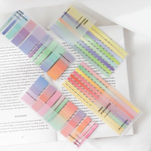 Color Smoke Long Sticky Notes | Sticky Notes Tabs | Strips for highlighting | Highlighter | bookmark