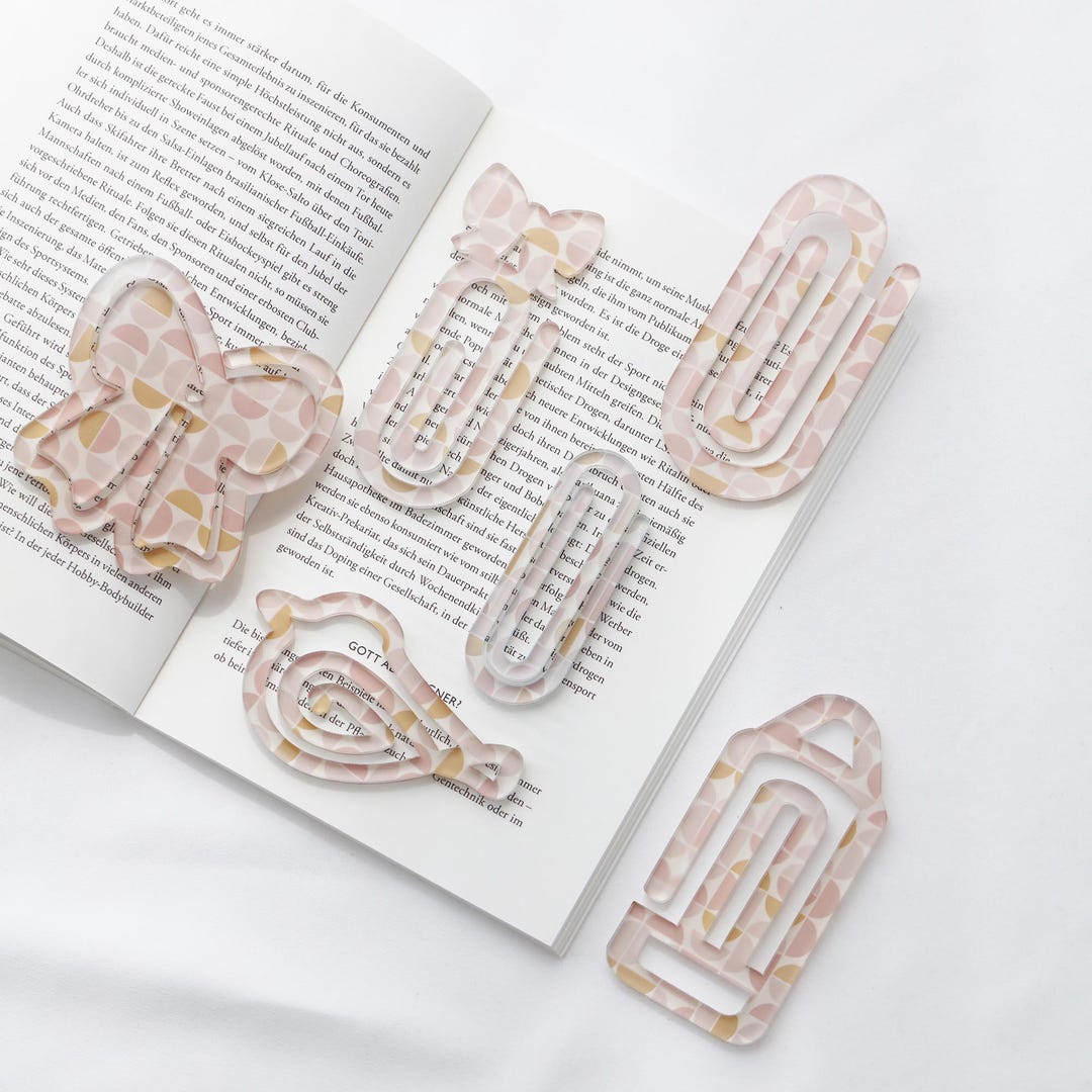 Large Acrylic Paper Clip – Handmade & Custom Printed | Planner Bookmark ...