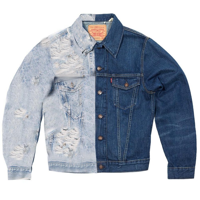 levi's ripped denim jacket