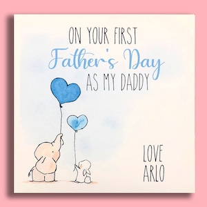 Biglietto per la festa del papà, Biglietto personalizzato per la festa del papà da bambino, Buona festa del papà, Biglietto per il papà, Neonato