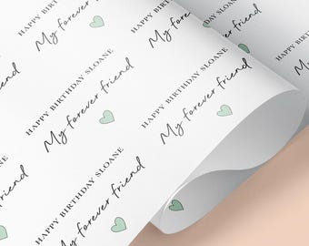 Papel de regalo personalizado para amigos para siempre / Papel de regalo de cumpleaños para amigos especiales / Papel de regalo personalizado / Papel de regalo / Papel de regalo