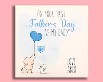 Father's Day Card, Personalised Father's Day Card From Baby Boy, Happy Father's Day, Baby Card To Daddy, Baby Boy