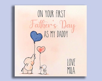 Father's Day Card, Personalised Father's Day Card From Baby Girl, Happy Father's Day, Baby Card To Daddy, Baby Girl