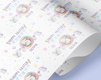 Personalised EASTER Wrapping Paper / Pretty Easter Gift Wrap / Easter Rabbit Wrapping Paper / Easter Egg / Personalised Easter Greeting Card