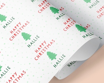 HAPPY CHRISTMAS name Gift Wrap | Personalised Christmas Wrapping Paper | Fun Gift Wrap | Bespoke Christmas Wrap | Xmas Gift Wrap | Xmas