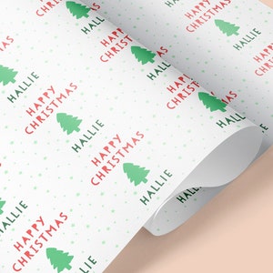 HAPPY CHRISTMAS name Gift Wrap | Personalised Christmas Wrapping Paper | Fun Gift Wrap | Bespoke Christmas Wrap | Xmas Gift Wrap | Xmas