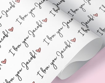 Personalised Anniversary Gift Wrap / Personalised Anniversary Wrapping Paper / Romantic Gift Wrap / Personalised Wrapping / I Love You