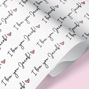 Personalised Anniversary Gift Wrap / Personalised Anniversary Wrapping Paper / Romantic Gift Wrap / Personalised Wrapping / I Love You
