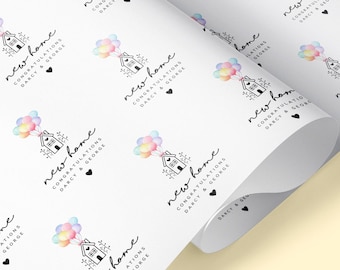 Personalised Balloons Happy New Home Wrapping Paper | Gift Wrap | Wrapping | First Home | New House | Couples | Congratulations Gift Wrap