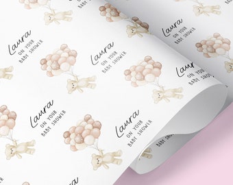 Carta da regalo personalizzata con tema orsetto e palloncino per baby shower / Carta da regalo personalizzata per baby shower / Carta da regalo / Carta da regalo per baby shower