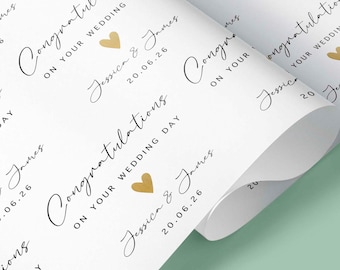 Geschenkpapier Hochzeit / Hochzeitsgeschenk / Geschenkpapier mit Datum / Hochzeitstag / Geschenkpapier