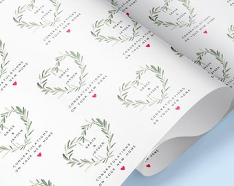 Happy New Home Personalised Classy Wrapping Paper | Gift Wrap | Wrapping | First Home | New House | Couples | Congratulations Gift Wrap
