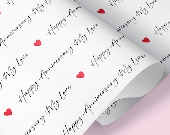 Gelukkige verjaardag My Love Cadeaupapier / Inpakpapier jubileum / Romantisch cadeaupapier / Love / Inpakpapier / Anni Cadeaupapier