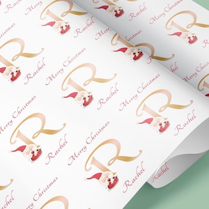 Personalised Initial SANTA Christmas Wrapping Paper | Christmas Wrap | Initial Christmas Paper | santa claus Christmas Gift Wrap, Xmas Wrap