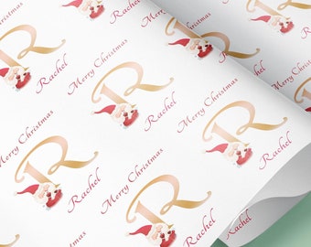 Personalised SANTA Initial Christmas Wrapping Paper | Custom Xmas Gift Wrap