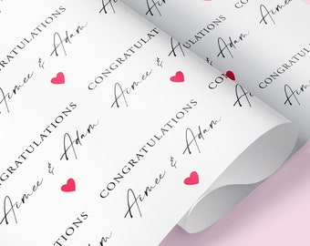 Papel de regalo personalizado "Felicitaciones" / Papel de regalo personalizado "Felicitaciones" / Papel de regalo "Felicitaciones para parejas" / Papel de regalo / Papel de regalo