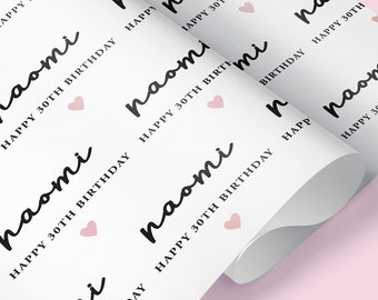 Papel de embrulho personalizado para presente MILESTONE / Papel de embrulho personalizado para aniversário / Papel de embrulho personalizado / Papel de embrulho para presente de 20, 30, 40, 50, 60 anos