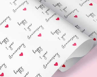 Happy Anniversary Gift Wrap / Anniversary Wrapping Paper / Bespoke Gift Wrap / Romantic Gift Wrap / Personalised Wrapping / Wrapping Paper