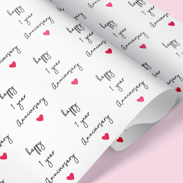 Happy Anniversary Gift Wrap / Anniversary Wrapping Paper / Bespoke Gift Wrap / Romantic Gift Wrap / Personalised Wrapping / Wrapping Paper