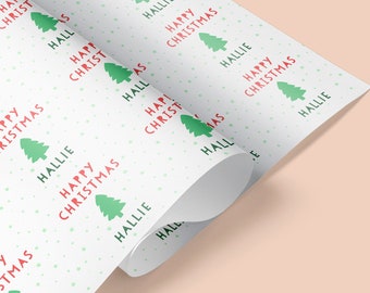 HAPPY CHRISTMAS name Gift Wrap | Personalised Christmas Wrapping Paper | Fun Gift Wrap | Bespoke Christmas Wrap | Xmas Gift Wrap | Xmas