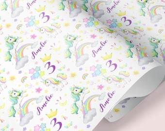 Carta da regalo personalizzata con tema unicorno / Carta da regalo per compleanno bambini / Carta da regalo personalizzata per bambini / Carta da regalo per qualsiasi età, 3°, 4°, 5° compleanno