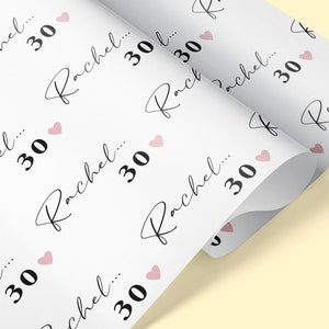 MILESTONE Personalised Gift Wrap / Personalised Birthday Wrapping Paper / Personalised Gift Wrap / 20th, 30th, 40th, 50th, 60th Gift Wrap