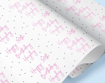 MILESTONE Personalised Gift Wrap / Personalised Birthday Wrapping Paper / Personalised Gift Wrap / Wrapping Paper / 30th, 40th  Gift Wrap