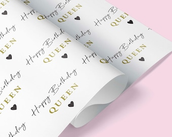 QUEEN Wrapping Paper / Happy Birthday Queen Wrapping Paper / Bday Wrapping Paper / Queen Wrapping Paper / Queen Gift Wrap