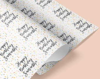 Personalised Happy Birthday Gift Wrap / Custom Happy Birthday Wrapping Paper / Personalised Gift Wrap / Custom Wrapping Paper / Gift Wrap