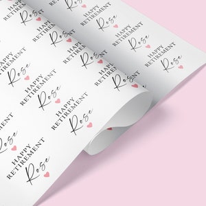 Emballage cadeau personnalisé pour une retraite heureuse / Papier d'emballage de retraite personnalisé / Emballage personnalisé / Papier d'emballage / Papier cadeau / Chic