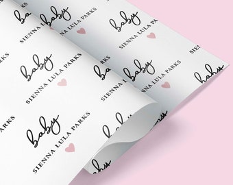 BABY GIRL Personalised New Born Gift Wrap / Personalised Baby Girl Wrapping Paper / Personalised Wrapping Paper / Wrapping Paper / Baby Gift