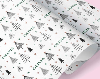 Personalised Christmas Tree Wrapping Paper | Christmas Wrap | Classy Christmas Paper | Christmas Gift Wrap | Xmas Wrap | Bespoke Christmas