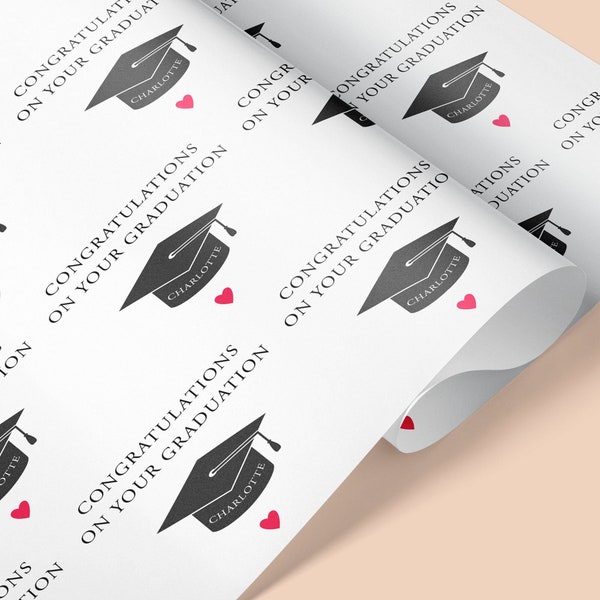 GRADUATION Personalised Wrapping Paper / Graduated Gift Wrap / Celebration / Graduate Wrapping Paper / Graduation / University Gift Wrap