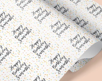 Personalised Happy Birthday Gift Wrap / Custom Happy Birthday Wrapping Paper / Personalised Gift Wrap / Custom Wrapping Paper / Gift Wrap