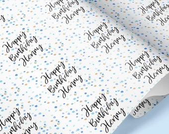 Personalised Happy Birthday Gift Wrap / Personalised Happy Birthday Wrapping Paper / Personalised Gift Wrap / Wrapping Paper / Gift Wrap