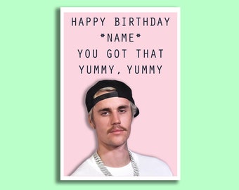 Justin Bieber Card Etsy