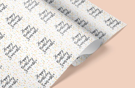 Happy Happy Birthday Personalized Wrapping Paper, Custom Wrapping Paper,  Birthday Gift Wrap, Wrapping Paper for Gifts, Custom Gift Wrap -  Hong  Kong