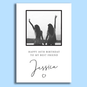 Carte photo du meilleur ami, Carte d’anniversaire du meilleur ami, Cartes photo, Carte photo, Cartes personnalisées, Jalons, Carte du 30e anniversaire, Carte spéciale
