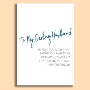 Joyeux anniversaire Darling Husband Card, Carte d’anniversaire pour mari, Carte de mari chéri, Amour, Citations, Cartes réfléchies, Cartes, Belle carte