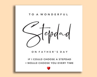 Father's Day Stepdad Card | Red Heart Embellishment
