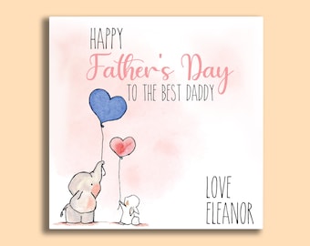 Father's Day Card, Personalised Father's Day Card From Baby Girl, Happy Father's Day, Baby Card To Daddy, Baby Girl