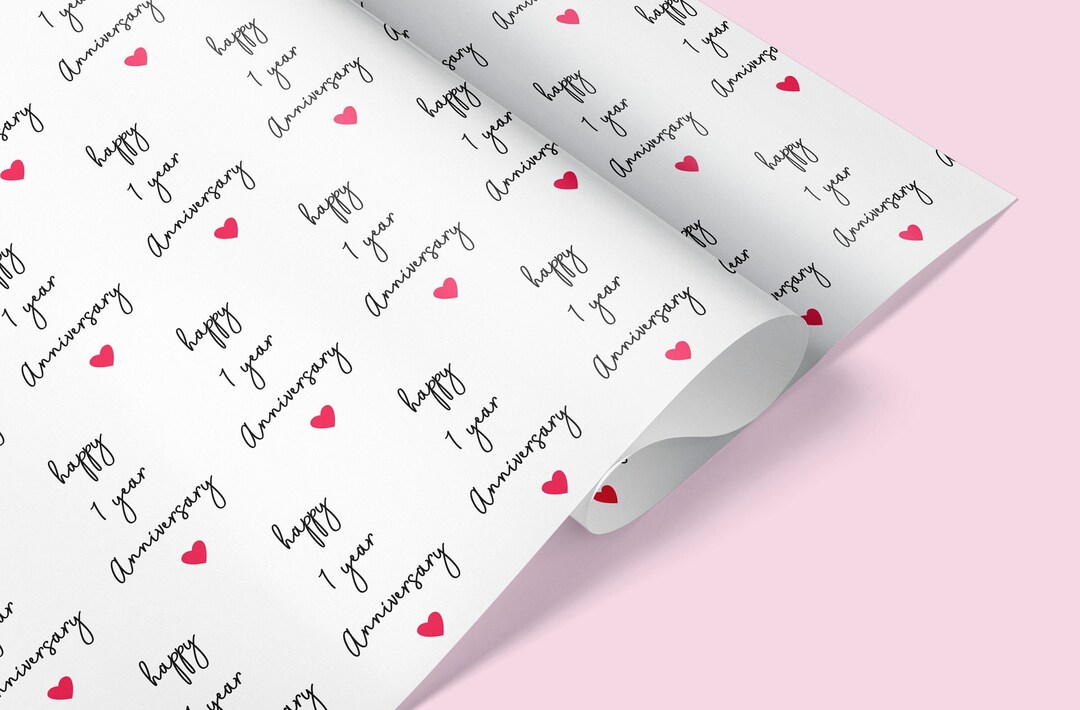 Happy Anniversary Gift Wrap / Anniversary Wrapping Paper / Etsy