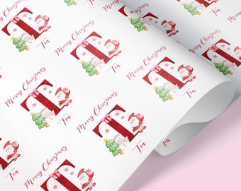 Personalised Initial SANTA Christmas Wrapping Paper | Christmas Wrap | Initial Christmas Paper | santa claus Christmas Gift Wrap, Xmas Wrap